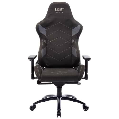 L33T Gaming Silla Gaming, Cuero sintético, Gris Oscuro, Normal