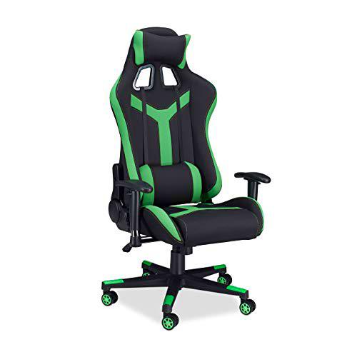 Relaxdays Silla Gaming XR10 Profesional, Piel Sintética