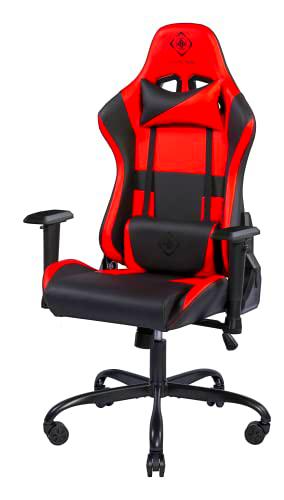 DELTACO Silla Gaming, Rojo y Negro, Estándar