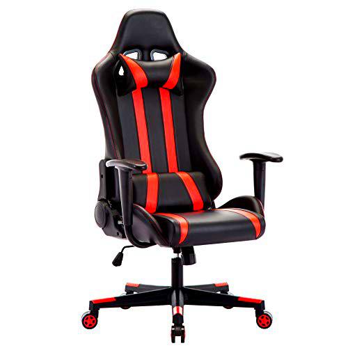 IntimaTe WM Heart Silla Gaming, Silla Gaming Ergonómica Silla de Escritorio de Oficina Racing Silla Computadora Respaldo Alto Cojín Lumbar &amp; Cabeza Almohada Rojo