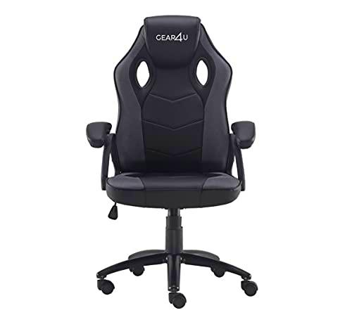 Gear4U Silla de Gaming, Cuero sintético, Negro, Talla única