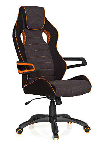 hjh OFFICE 621848 Silla gaming GAME PRO III Tela Negro/Gris/Naranja