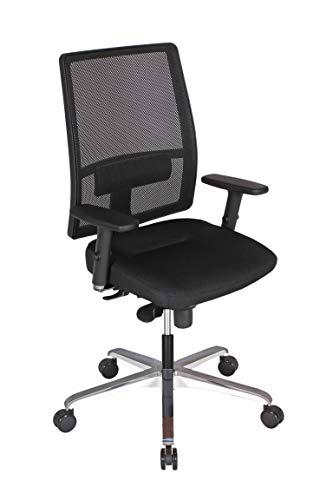 NOWY STYL BIZZI Mesh FST - Tela Negro-sincroniza-Base de Aluminio Pulido 3D Incluye Deslizador para Asiento