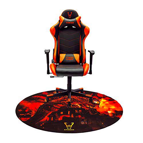 Woxter Stinger Station Orange - Silla Gaming (Racing) + Alfombrilla Gaming de Suelo