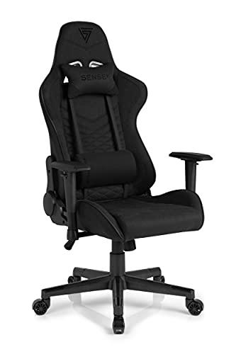 SENSE7 Tela para Juegos Oficina Spellcaster Gamer Silla ergonómica Reposabrazos Estructura de Acero de una Pieza Ángulo de inclinación Ajustable