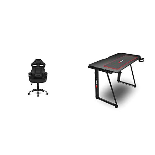 DRIFT GAMING DR50 Silla Gaming, Profesional + DRDZ75 Mesa Gaming con Tablero de Fibra de Carbono Cubierto por un Alfombrilla Full Size