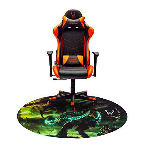 Woxter Stinger Station Orange - Silla Gaming (Racing) + Alfombrilla Gaming de Suelo