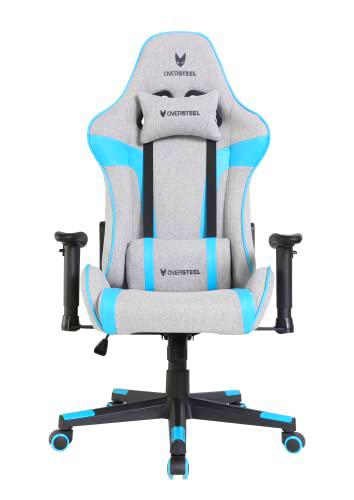 Oversteel ULTIMET - Silla de gaming en tela gris y azul