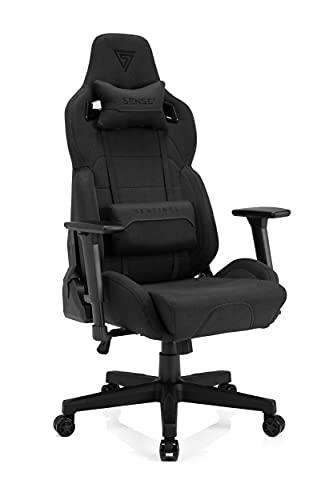 SENSE7 Juego de Tela Oficina Sentinel Gamer Silla ergonómica Reposabrazos Estructura de Acero de una Pieza Ángulo de inclinación Ajustable