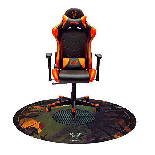 Woxter Stinger Station Orange - Silla Gaming (Racing) + Alfombrilla Gaming de Suelo