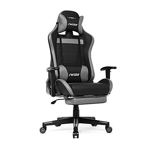 Intimate WM Heart Silla Gaming, Silla Gaming Ergonómica Silla Gamer con Reposapiés Racing Silla Silla Reclinable con Alto Respaldo