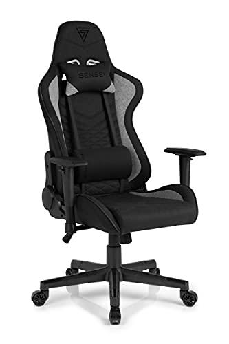 SENSE7 Tela para Juegos Oficina Spellcaster Gamer Silla ergonómica Reposabrazos Estructura de Acero de una Pieza Ángulo de inclinación Ajustable