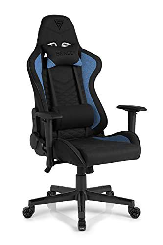 SENSE7 Tela para Juegos Oficina Spellcaster Gamer Silla ergonómica Reposabrazos Estructura de Acero de una Pieza Ángulo de inclinación Ajustable