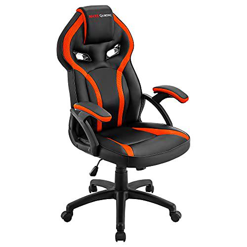 Mars Gaming MGC118BO, Silla Gaming Ergonómica en PU y Nylon