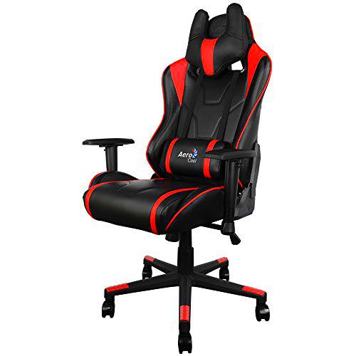 Aerocool Spain AC220 Silla Gaming, ergonómica, inclinación y Altura Regulables, Rojo