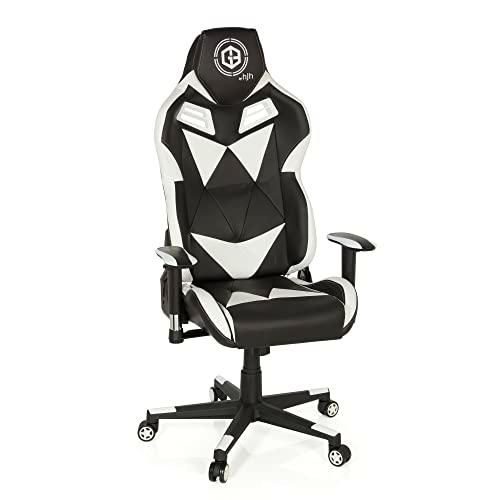 hjh OFFICE 734030 Silla Escritorio GAMEBREAKER SX 03 Piel sintética Negro/Blanco