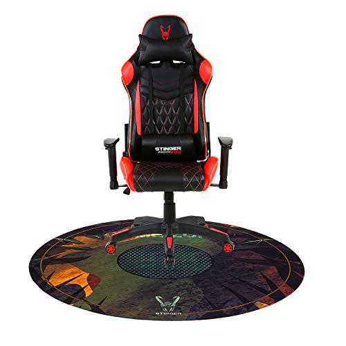 Woxter Stinger Station Pro Red - Silla Gaming (Racing) + Alfombrilla Gaming de Suelo