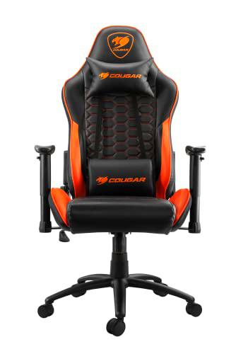 COUGAR Gaming Outrider Silla Gaming, Acero aleado, Negro/Naranja, Mediana