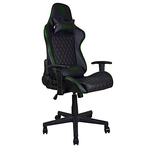 Noua Silla Gaming, Policarbonato Cuero, K7 | Negro/Verde, Serie Kui