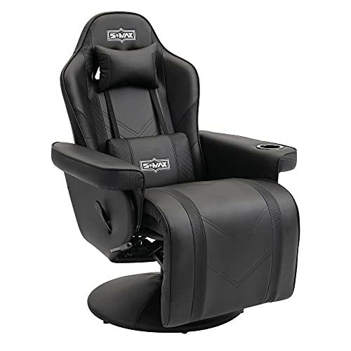 SMAX - Silla para videojuegos con reposapiés, ergonómica