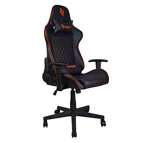 Noua Silla Gaming, Policarbonato Cuero Aluminio, K7 | Negro/Naranja, Serie Kui