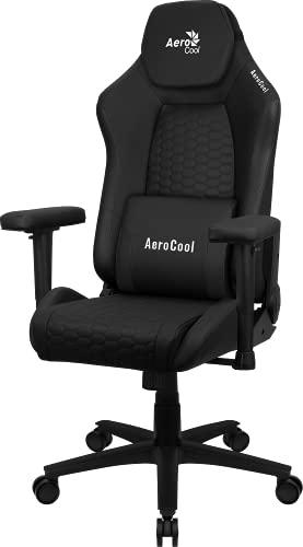 Aerocool CROWNBK Negro, Silla Gaming Ergonómica, Cojines Ajustables