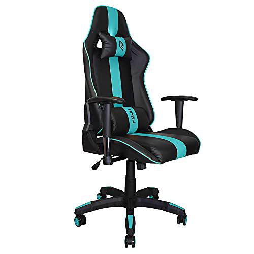 Noua Silla Gaming, Policarbonato Cuero sintético, Z3 | Negro/Mint, Serie AVA