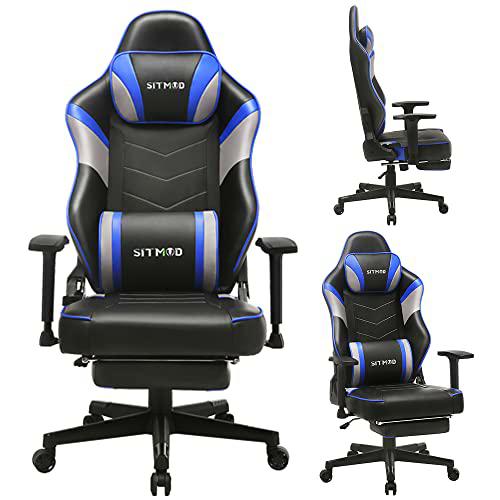 SITMOD Silla Gaming,Ergonómica Silla Gamer,con Reposacabeza Apoyo y Cojín Lumbar