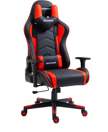 MaxPodium Silla Gamer Tactical | Silla Ergonómica de PC | Respaldo Ajustable (hasta 180 Grados)