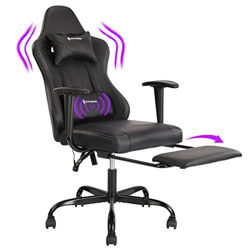 Silla de gaming de carreras con patas de apoyo, sillón de gaming