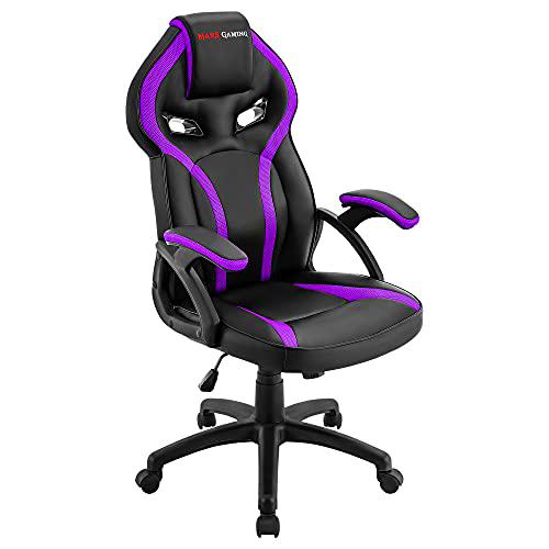 Mars Gaming MGC118BP, Silla Gaming Ergonómica en PU y Nylon