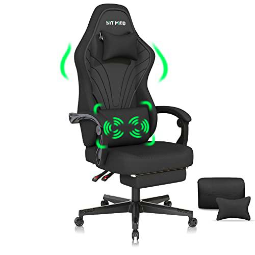 SITMOD Silla Gaming,Ergonómica Silla Gamer,con Reposacabeza Apoyo y Cojín Lumbar