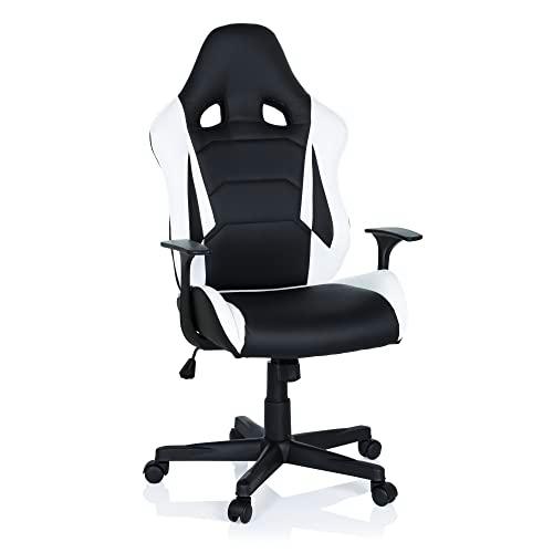 hjh OFFICE 621930 Silla Gaming GT Game Piel Sintética Negro/Blanco