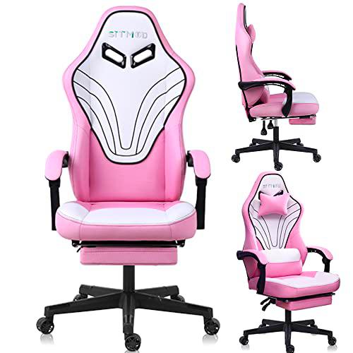 SITMOD Silla Gaming,Silla Gamer Ergonómica,Racing Silla Gamer con Reposacabeza Apoyo y Cojín Lumbar,Cuero Sintético PU,Oficina Silla Computadora