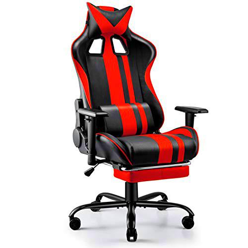 Soontrans Silla Gaming Ergonómica Silla Gamer con Reposapiés Retráctil Racing Silla Oficina