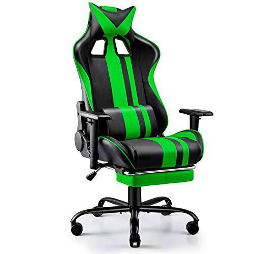 Soontrans Silla Gaming Ergonómica Silla Gamer con Reposapiés Retráctil Racing Silla Oficina