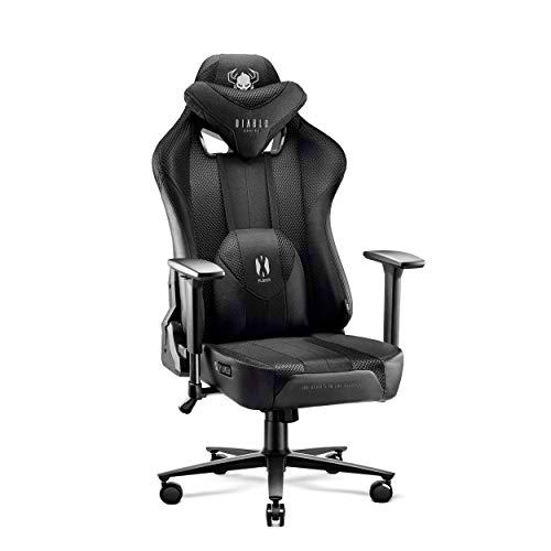 Diablo X-Player 2.0 Silla Gaming Oficina Apoyabrazos 3D Diseño Ergonómico Cuello/Cojín Lumbar Negro Normal (L)