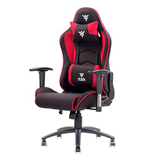 Itek Gaming Chair PLAYCOM FM20, Acero, Negro Y Rojo, Normale