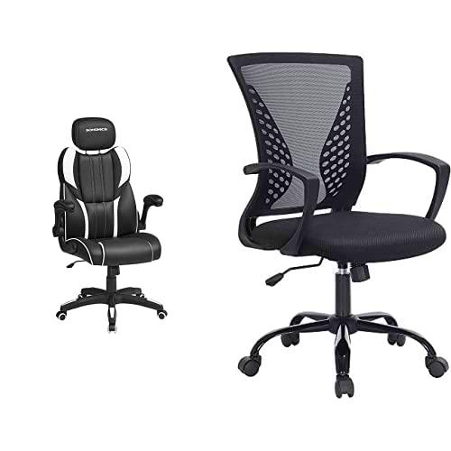 SONGMICS OBG065W01 Silla Gaming Silla Racing, Ergonómica