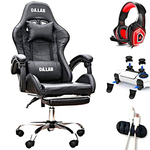 DA. LAB Silla de juego ergonómica - Silla de escritorio con soporte lumbar