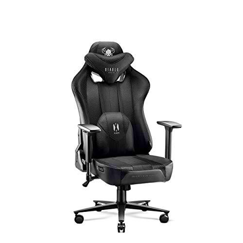 Diablo X-Player 2.0 Silla Gaming Para Niños Oficina Apoyabrazos 3D Diseño Ergonómico Cuello/Cojín lumbar Negro Kids (S)