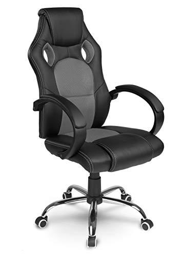 EAGO Racing Gaming - Silla de Oficina Silla Master Negro de Gris