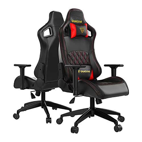 GAMDIAS Silla Gaming Aphrodite EF1 BR Negra y roja de Vinilo con múltiples ajustes