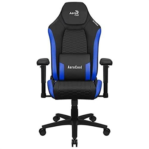 Aerocool CROWNBB Azul, Silla Gaming Ergonómica, Cojines Ajustables