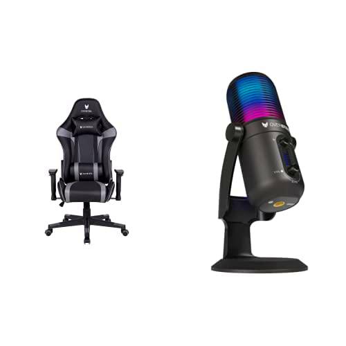 Oversteel - Silla Gaming Profesional ULTIMET y Micrófono ELINVAR Streaming RGB con Brazo y Soporte incluidos