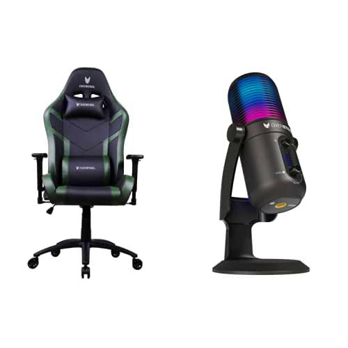 Oversteel - Silla Gaming Profesional Diamond y Micrófono ELINVAR Streaming RGB con Brazo y Soporte incluidos