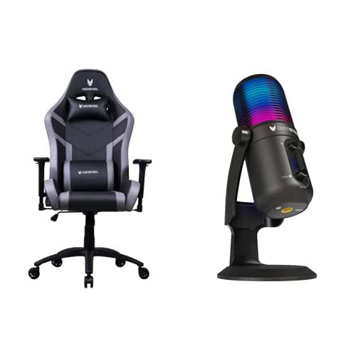 Oversteel - Silla Gaming Profesional Diamond y Micrófono ELINVAR Streaming RGB con Brazo y Soporte incluidos