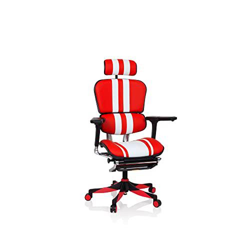 hjh OFFICE 652413 Silla Gaming ERGOHUMAN Elite Pro Piel sintética Rojo/Blanco