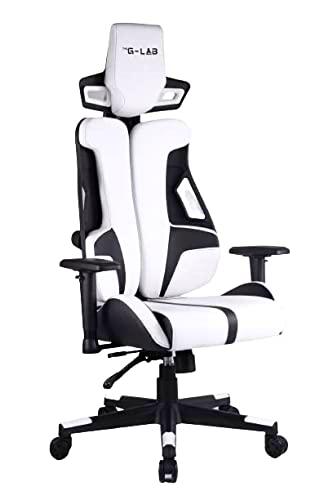 The G-Lab Silla Gaming, Cuero sintético, Blanco, Talla única