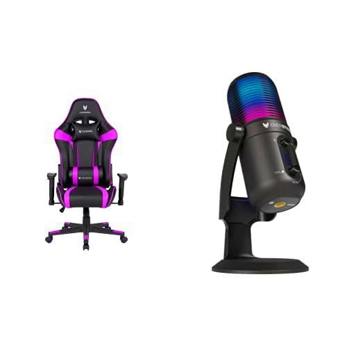 Oversteel - Silla Gaming Profesional ULTIMET y Micrófono ELINVAR Streaming RGB con Brazo y Soporte incluidos